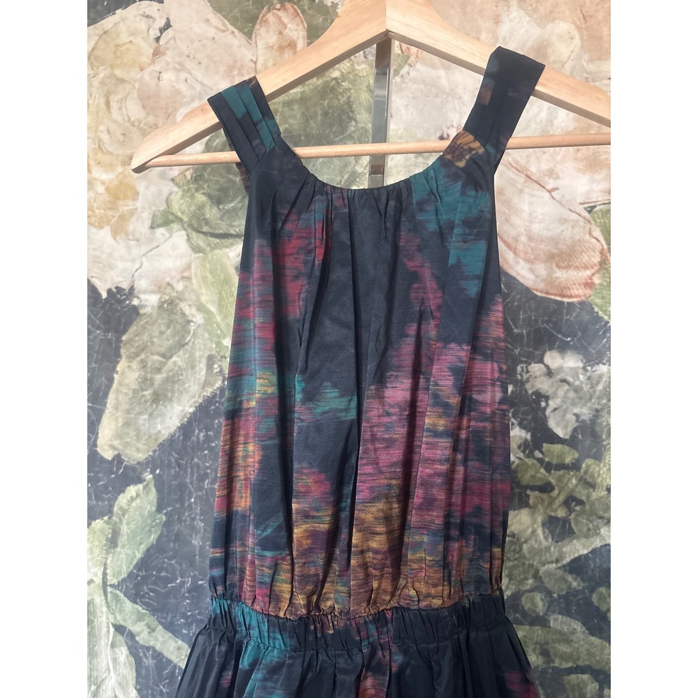 Ulla Johnson Leyna‎ Gathered Printed Taffeta Midi Dress Floral Open Back Size 6 - Picture 9 of 15